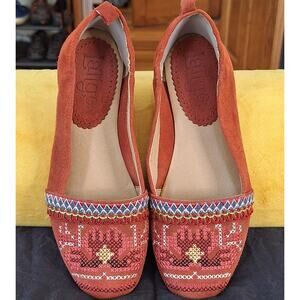 Latigo Shoes Women's 6M Embroidered Flats Suede Bohemian BohoChic Southwestern